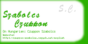 szabolcs czuppon business card